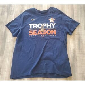 HOUSTON ASTROS 2022 TROPHY SEASON WORLD SERIES CHAMPIONS NIKE T SHIRT XL Blue